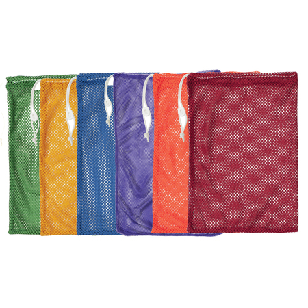 CHAMPION SPORTS Mesh Equipment Bag, 12in x 18in, Assorted Colors, PK6 MB18SET